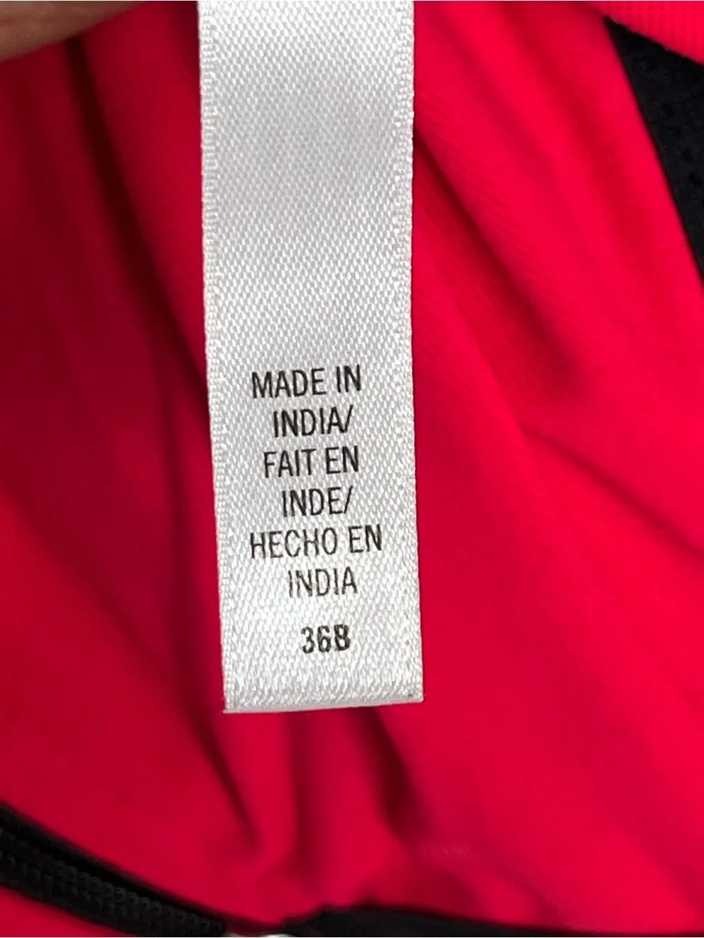 Victoria's Secret Red and Black Front-Zip Sports Bra size 36B